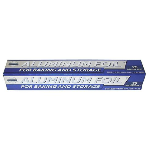 Aluminum Foil, 12 in. Wide, 0.0007 in. thick, roll of 25 ft., For General Laboratory Purposes: Capping Bottles, Flasks, Test Tubes, Making Disposable Weighing Dishes, Covering Work Surfaces, etc.