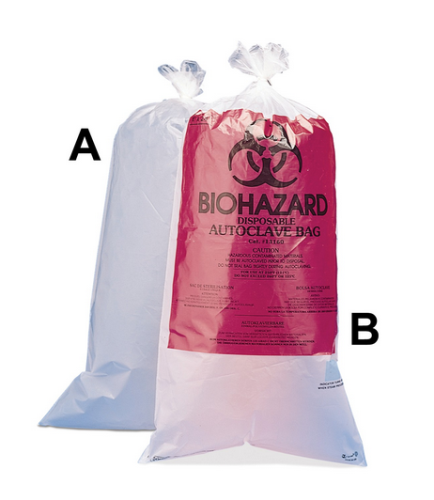 Bag, Polyethylene, Autoclavable, with Indicator Patch, 24 x 30 in., 10 to 12 gal Capacity, 100/PK, Bel-Art, F13161-0009