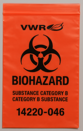 Bag, Biohazard, Autoclavable, with Indicator, Orange, 2 mil, 8 in. x 12 in., 400/CS, 14220-046