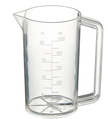 Nalgene Beaker with Handle Graduated, Polymethylpentene (PMP) 1000 mL, 1223-1000