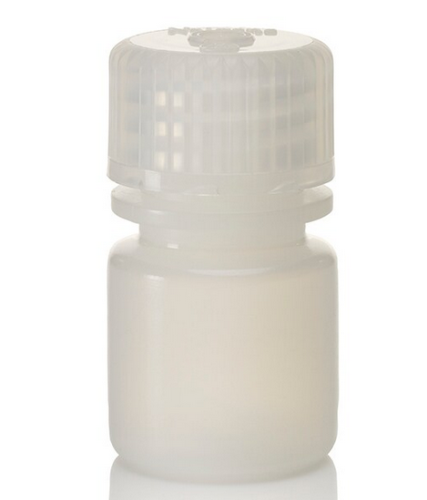 Nalgene Bottle, Round, Narrow-Mouth, High-Density Polyethylene (HDPE) with Polypropylene (PP) Cap, 8 mL, 72/CS, Thermo Scientific, 2002-9025
