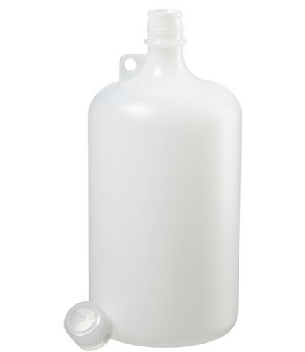 Nalgene Bottle, IP2, Narrow-Mouth High-Density Polyethylene (HDPE) with Polypropylene (PP) Screw Cap, Round, 4 L, 6/CS, Thermo Scientific, 2099-0010