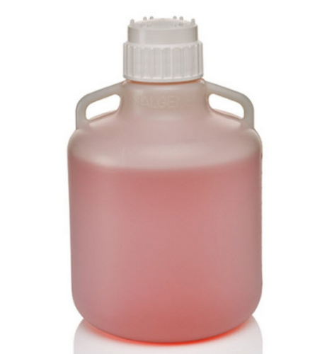 Nalgene Carboy, Fluorinated High-Density Polyethylene (HDPE) with Fluorinated Polypropylene (PP) Closure, 10 L, EA or 6/CS, Thermo Scientific, 2097-0020
