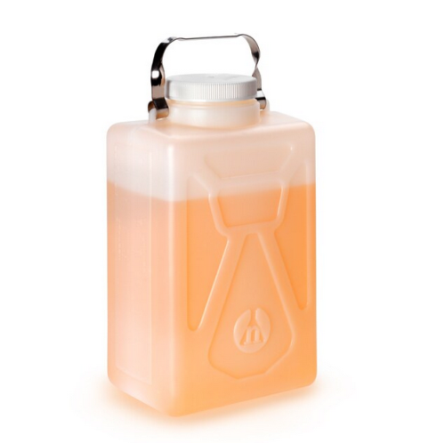 Nalgene Rectangular Polypropylene Carboy with Closure, 20 L/ 5.3 Gallons, Autoclavable, 16 in. High, 1/PK or 4/CS, 2212-0050