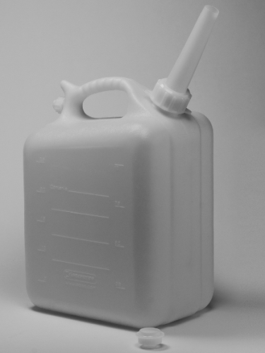 Jerrican, High-Density Polyethylene (HDPE), 10 L (2-1/2 gallons), 3/4 in. I.D. Spout, Bel-Art Products, H10936-0000