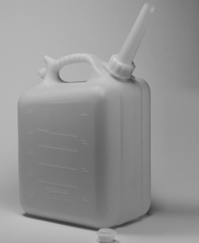 Jerrican, High-Density Polyethylene (HDPE), 20 L (5 gallons), 1 in. I.D. Spout, Bel Art Products, H10937-0000