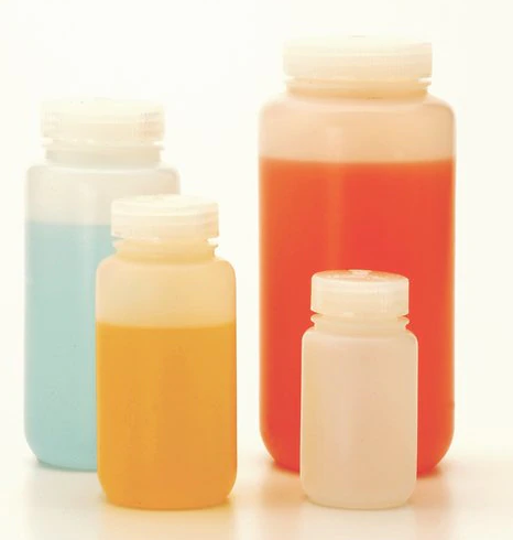 Nalgene Bottle, Fluorinated Wide-Mouth High-Density Polyethylene (HDPE) with Fluorinated Polypropylene (PP) Screw Cap, 1000 mL/32 oz., EA, 6/PK, or 24/CS, Thermo Scientific, 2197-0032