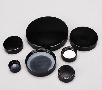 Phenolic Cap, Black, with Pulp/Vinyl Liner, 83-400 Thread, Cincinnati Container, 50083PV