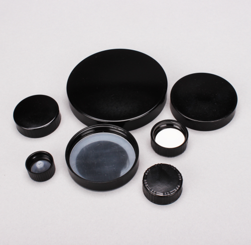 Phenolic Cap, Black, Continuous Threads, 48-400 with Teflon Liner, Cincinnati Container, 50048TF