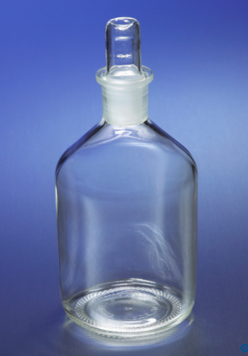 PYREX Bottle, Narrow-Mouth Reagent Storage, Cylindrical, with Standard Taper Stopper, 1 L, EA or 24/CS, Corning, 1500-1L