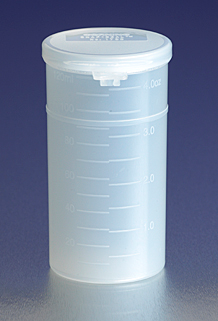 Sample Container, Polypropylene (PP), Snap-Seal, Disposable, Non-Sterile, 300 mL (10 oz.), 100/CS, Corning, 1730-10