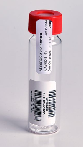 Vial, 40 mL Clear Certified Preserved VOA, with 25 mg Ascorbic Acid and PP Septa Cap, 72/CS, QEC, 3112-40ML/CPAA-A-25-72
