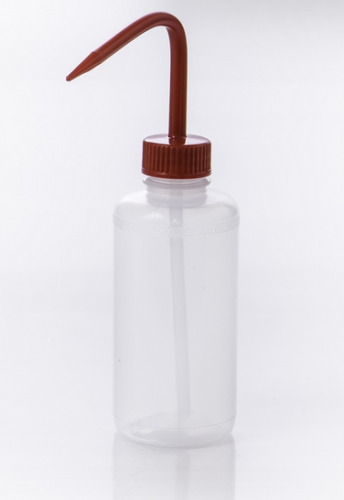 Narrow-Mouth, Polyethylene Wash Bottle with Red Cap, 250 mL, Bel Art Products, F11613-0250