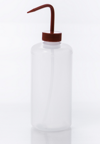 Wash Bottle, Narrow-Mouth, Low-Density Polyethylene (LDPE) with Red Polypropylene Cap Assembly, 1000 mL, SP Bel-Art Products, F11613-1000