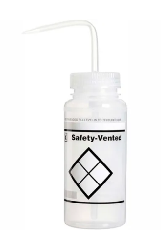 Wash Bottle, Wide-Mouth, Low-density Polyethylene (LDPE) Safety-Labeled and Safety-Vented with Natural Polypropylene (PP) Cap Assembly, Label-Your-Own-Bottle (LYOB), 500 mL, 3/PK, SP Bel-Art Products, F11642-0638