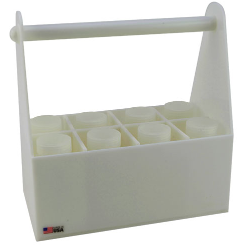 Bottle Carrier, High Density Polyethylene, 8 Place for 500 mL Bottles, Dynalon Labware, 165054