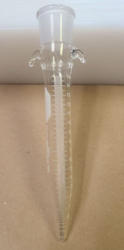 Custom Replacement Tube for Corning Kuderna-Danish Concentrator Apparatus, 15 mL, Graduated, Hooks for Springs, 19/22 Standard Taper Joint, D-4950-15