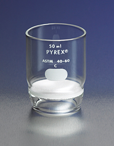 Crucible, Pyrex, Gooch Type, High Form, Fritted Disc, 30 mL, Course, Corning, 32940-30C