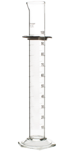 Cylinder, Pyrex, Single Metric Scale, Graduated, Calibrated To Contain, Reusable, 100 mL, Corning 3022-100