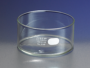 Dish, Pyrex, Crystallizing, Reinforced Rim & Fire Polished, 180 mL, 80 mm x 40 mm, Corning 3140-80