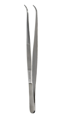 Curved Forceps,Stainless Steel, Medium Fine, Smooth Tips, 300-011