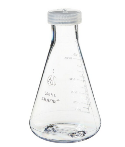 Flask Erlenmeyer Screw Closure PC 500 mL, 12/CS, Thermo Scientific, 4108-0500