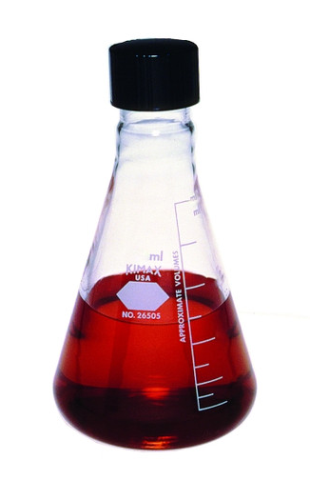 Flask, Erlenmeyer with Screw Cap, Capacity Scale, 1000 mL, 50 mL Graduation Intervals, Kimble 26505-1000