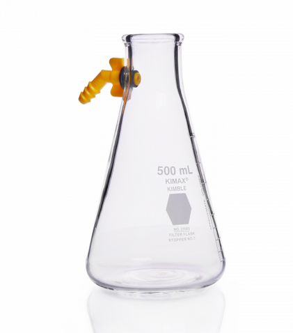 Flask, Filtering, Heavy Wall, Side Tubulation, Capacity Scale, 4000 mL, 250 mL Graduation Intervals, 27060-4000