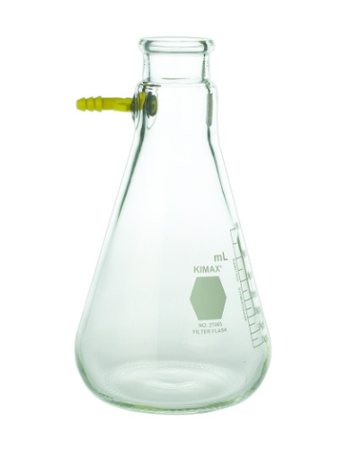 Flask, Filtering, Heavy Wall, Detachable Plastic Sidearm, 2000 mL, 200 mL Graduation Intervals, 27065-2000