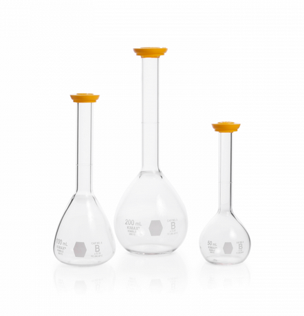 Volumetric Flask, 10 mL, Class B with Yellow Snap Cap, 28010-10