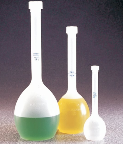 Nalgene Flask, Volumetric Class B, Polypropylene Copolymer, with Polypropylene Screw Closure, 50 mL, 1/PK or 12/CS, Thermo Scientific, 4000-0050