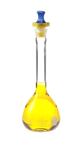 Flask, Volumetric, Class A , Borosilicate Glass with Polyethylene Stopper, 100 mL, K28014P