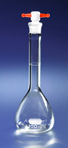 Pyrex Volumetric Flask, Class A, with PTFE Stopper, 1000 mL, Corning, 5644-1 L