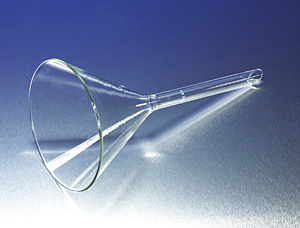 Funnel, Pyrex, Plain, 60 Degree Angle, Short Stem, Large Size, 147 mm D x 228 mm H, Corning 6120-6