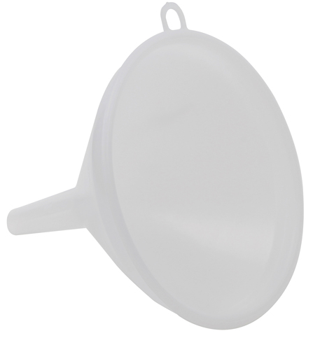Funnel, Polyethylene, 100 mm I.D., Withstands Boiling and is Acid Resistant