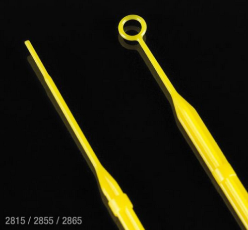 Inoculation Loop, Rigid, 10 microliters with Needle, with Calibration Certificate, STERILE, Yellow, 500/CS (50 x 10/Peel Pack), Globe Scientific, 2865