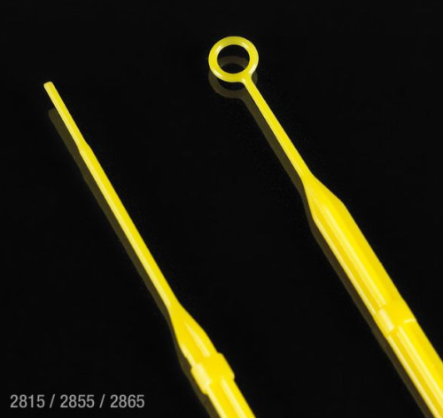 Inoculation Loop, Rigid, 10 microliters with Needle, with Calibration Certificate, STERILE, Yellow, 500/CS (20/Peel Pack, 25 Packs/Case), Globe Scientific, 2815
