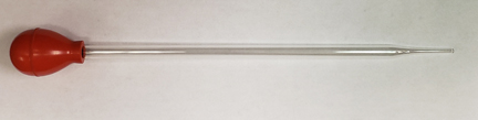 Pipet, Dropper with Red Rubber Bulb, 8 in. Glass, Straight Tip