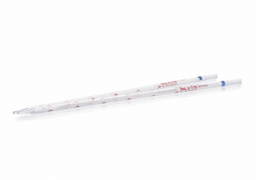 Pipet, Measuring, Mohr, Reusable, Calibrated To Deliver, Class B, Color-Coded Blue, 5 mL x 0.1 mL, Kimble 37020-5
