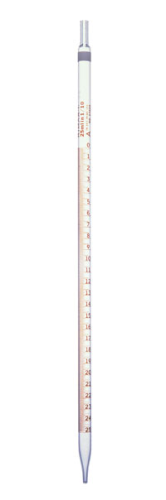 Pipet, Measuring, Reusable, Calibrated To Deliver, Serialized & Certified, Class A, Color-Coded Yellow, 1 mL x 0.01 mL, 37025-11100