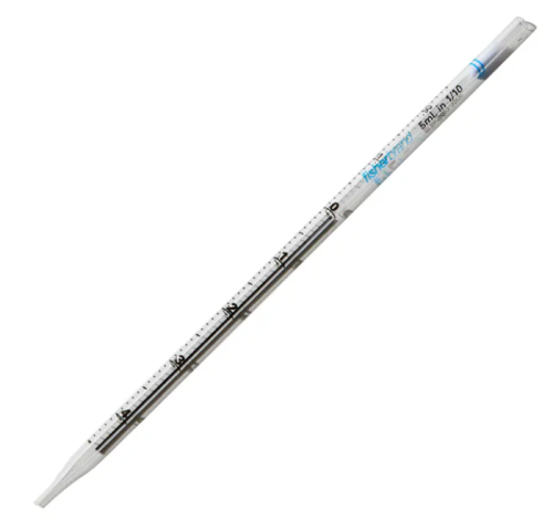 Serological Pipette, 5 mL, Polystrene, Disposable, Sterile, Individually Wrapped, Blue Color Coded, To Deliver, Blow Out, 200/CS, 13-678-11D