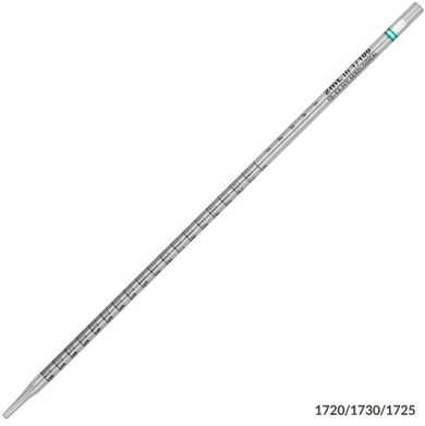 Serological Pipette, 2 mL, Polystrene, Standard Tip, 275 mm, STERILE, Green Band, 500/CS Individually Wrapped, Globe Scientific, 1720