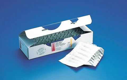 Pipettor Tips, Sterile, Individually Wrapped, Blue, 50-1000 uL, Package of 1000