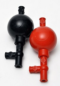 Pipet Filler, Silicone, Black, Glass Valves
