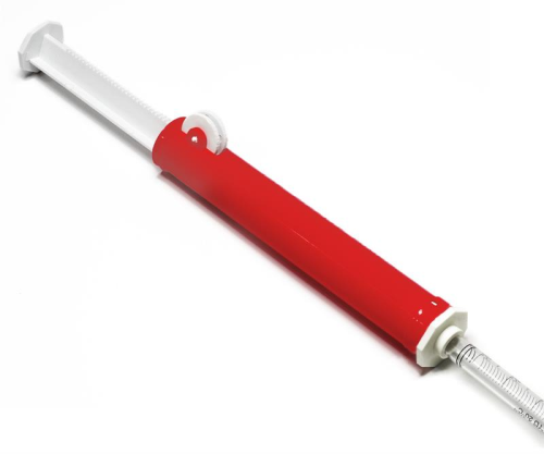 Pipette Pump, Red, for Pipettes up to 25 mL, Thumbwheel for Precision Work, Plunger for Quick Emptying (Pipettes sold separately)