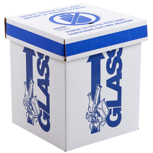 Glass Disposal Box, Bench Model, 8 in. x 8 in. x 10 in.