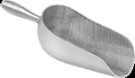 Aluminum Scoop with Round Bottom, 32 oz. Capacity