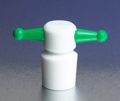 PYREX No. 9 PTFE Standard Taper Keyhole Stoppers, Color-Coded Black, CS of 6, Corning, 7630-9