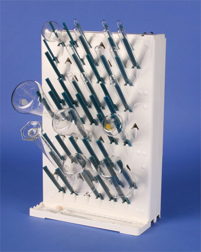 Lab-Aire II Benchtop Labware Drying Rack, Single-sided, Three Tier, Non-Electric, 57 pegs, 14.75 x 7 x 22.4 in., Bel Art Products, F18933-0015