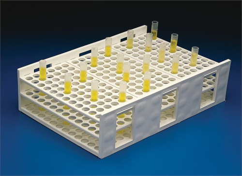Radioimmunoassay Tube Rack, Polypropylene, 16-20 mm Tubes, 120 Places, Bel Art Products, F18872-0000